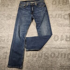 Levis 505 Jeans Mens 33x31 Blue Medium Wash Cotton Stretch Straight Fit
